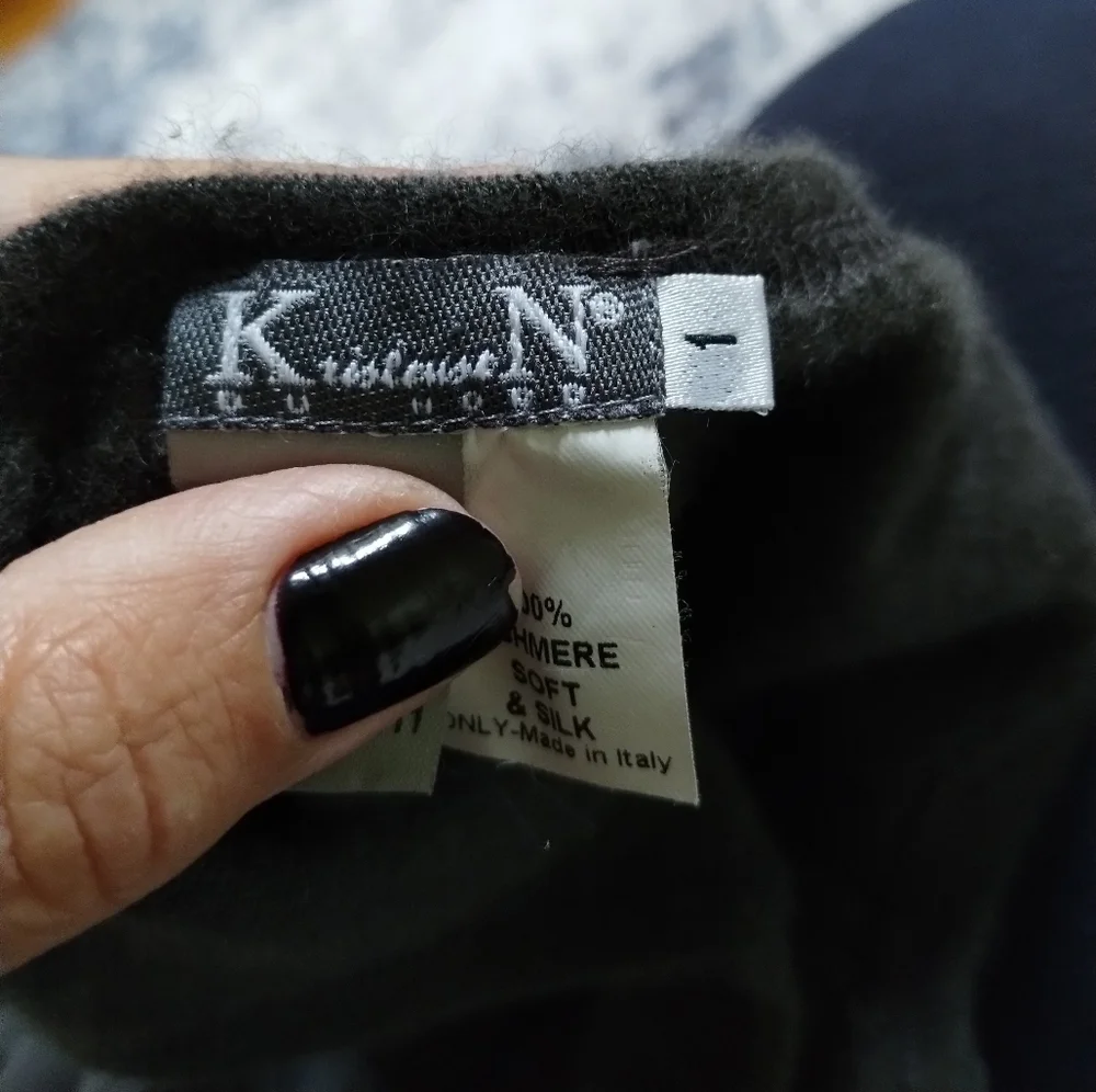 Silk Cashmere Gray Women's Dress 1 - Picture 2 of 5